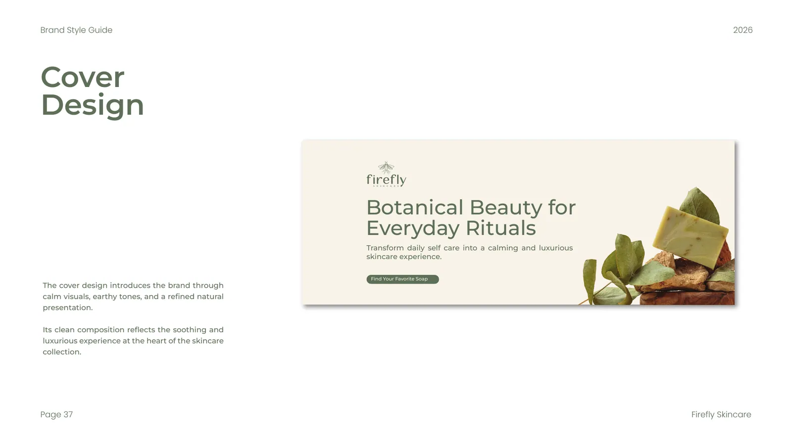 Firefly Skincare brand style guide, page 37