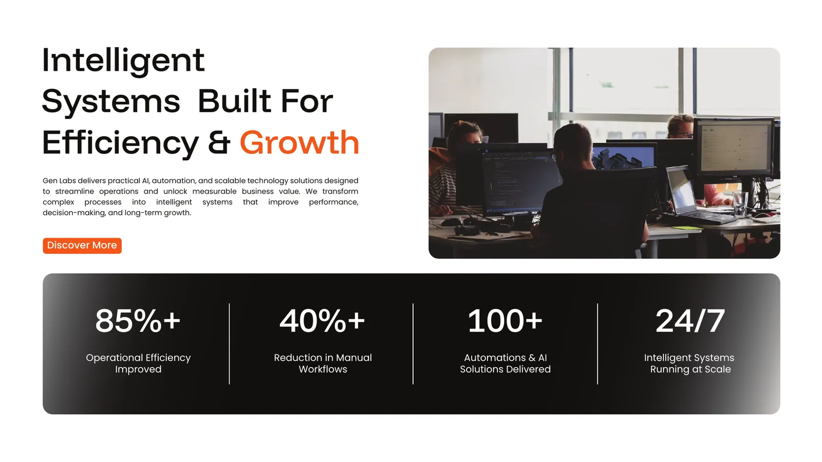 Gen Labs pitch deck, page 4