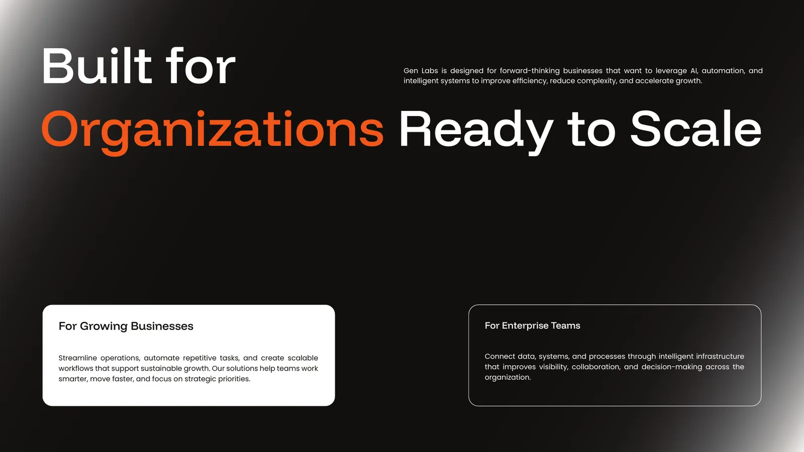 Gen Labs pitch deck, page 7