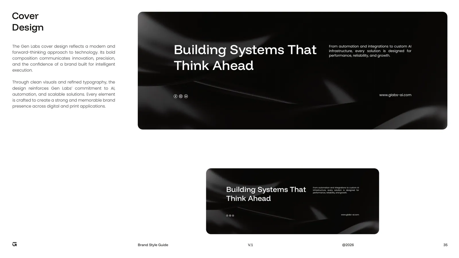 Gen Labs brand style guide, page 35