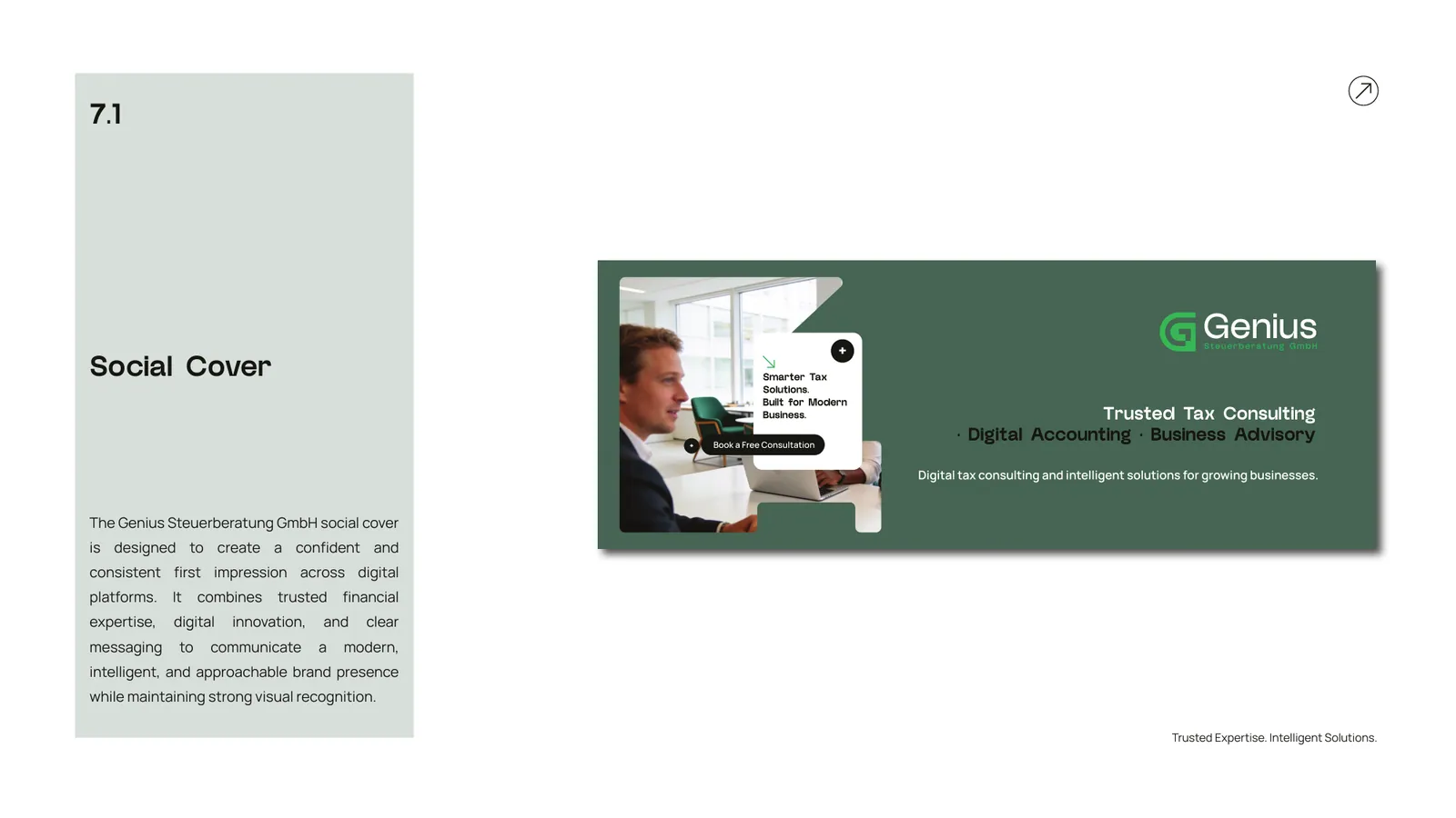 Genius Steuerberatung brand style guide, page 34