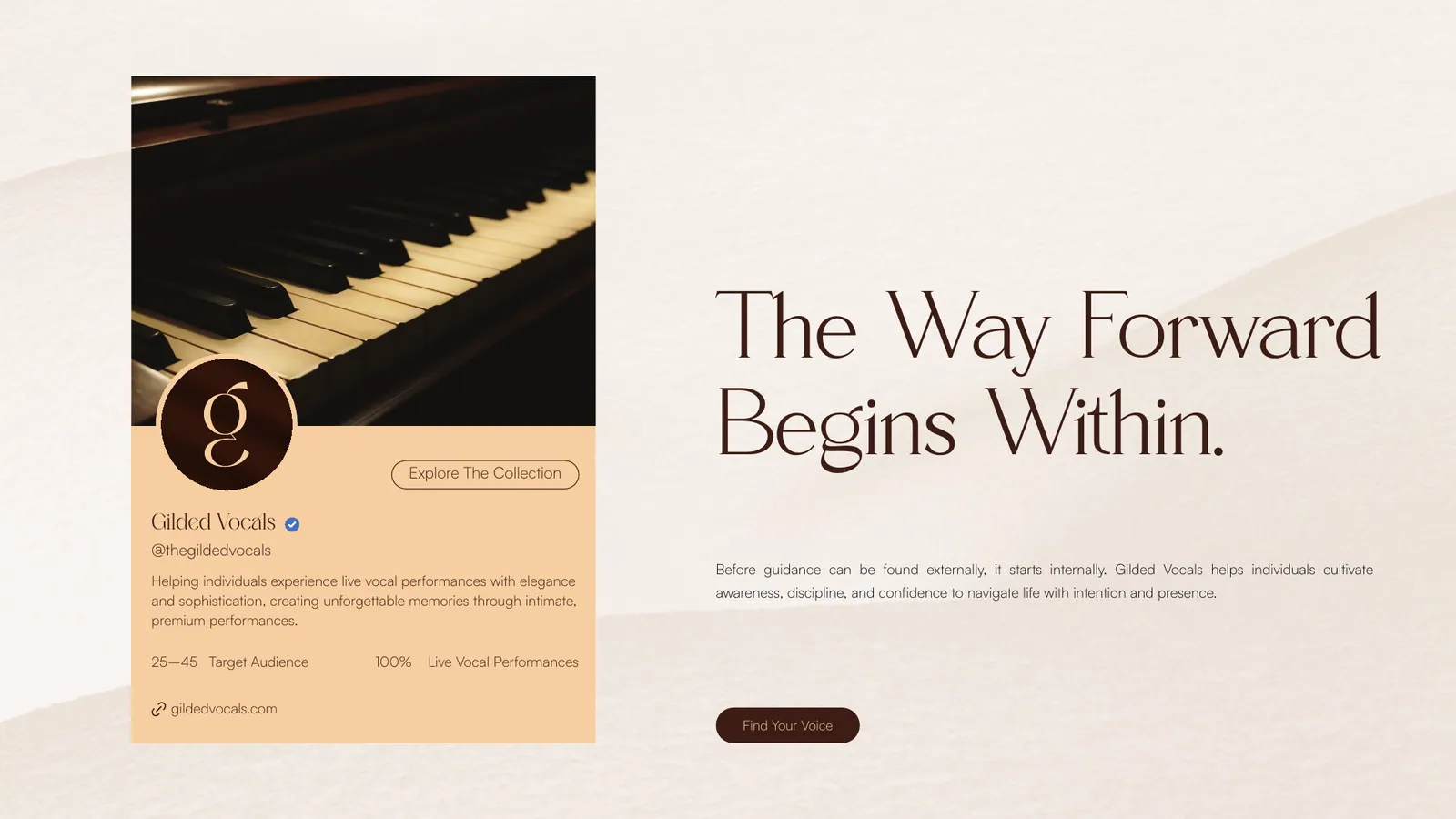 Gilded Vocals brand style guide, page 18