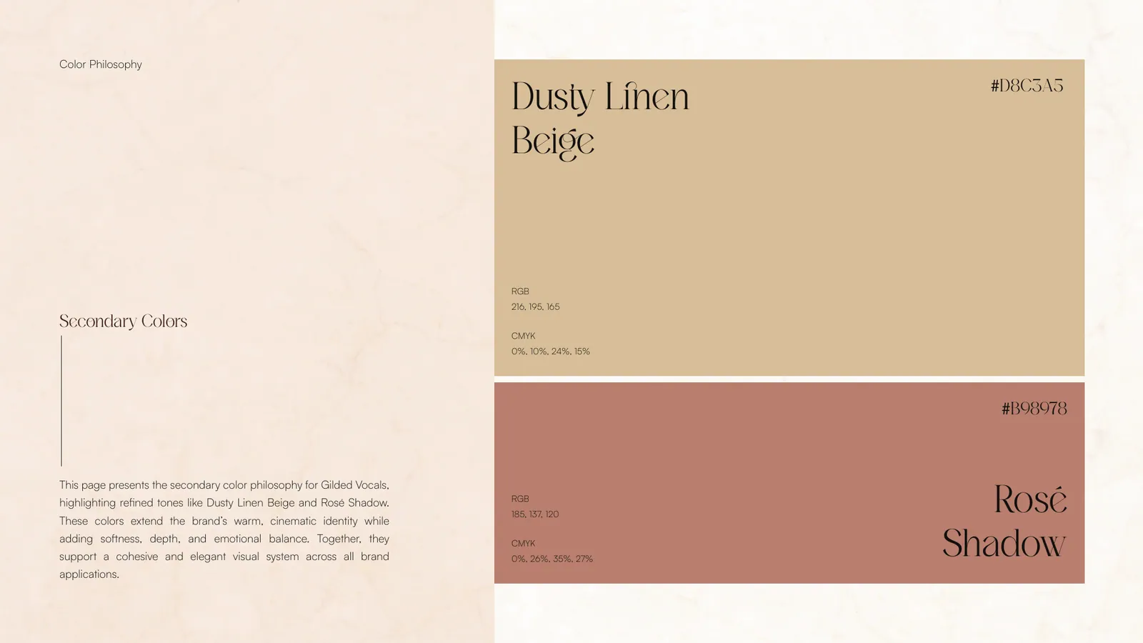 Gilded Vocals brand style guide, page 23