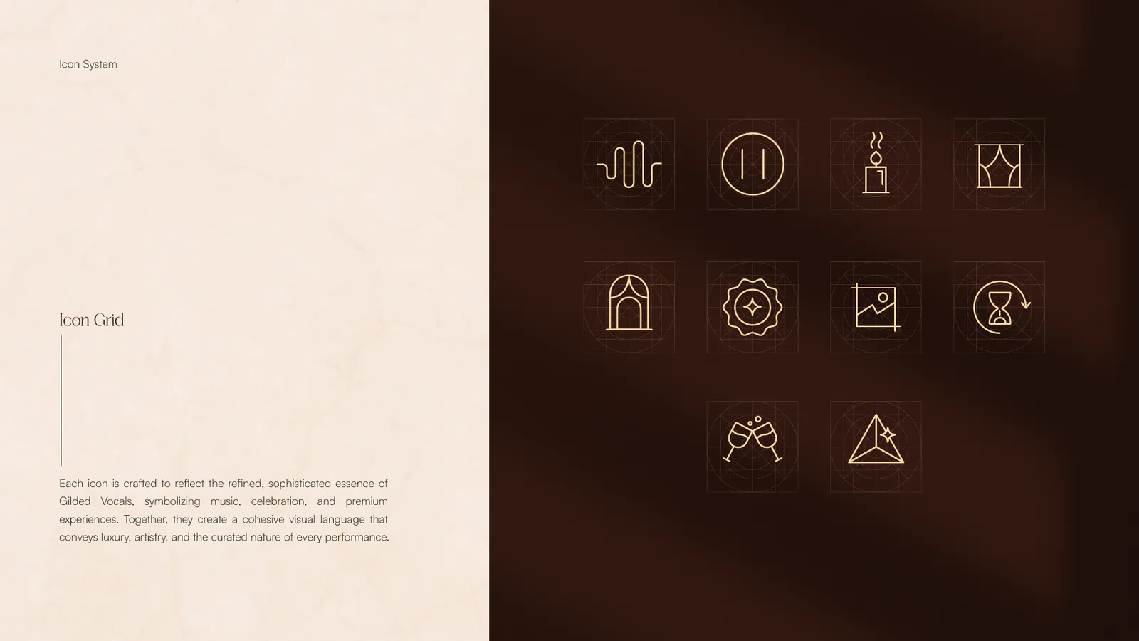 Gilded Vocals brand style guide, page 32
