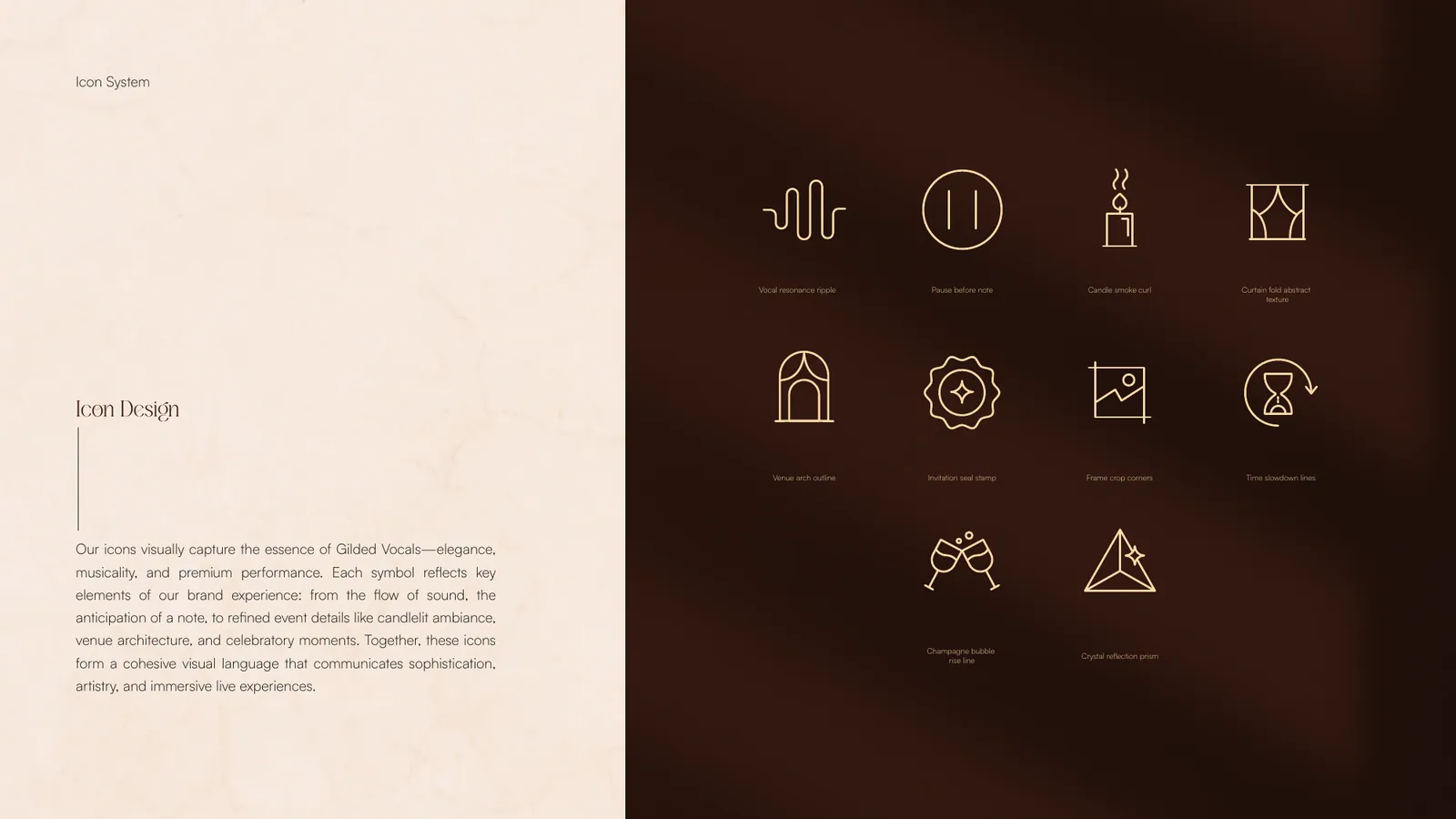 Gilded Vocals brand style guide, page 33