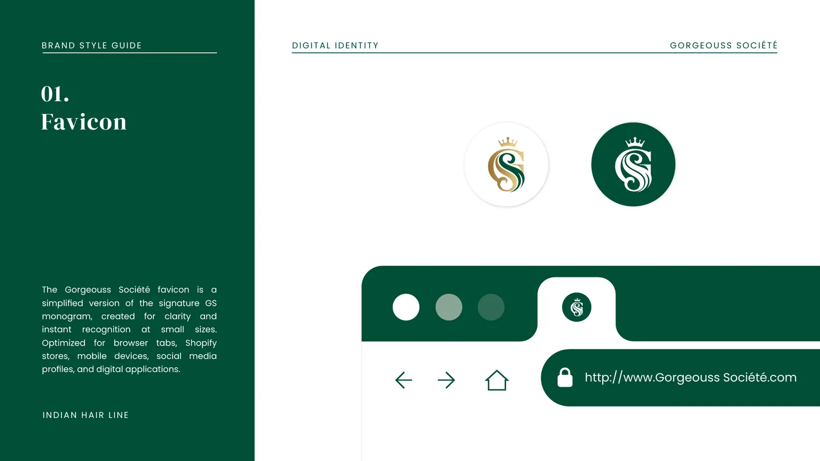Gorgeouss Société brand style guide, page 14