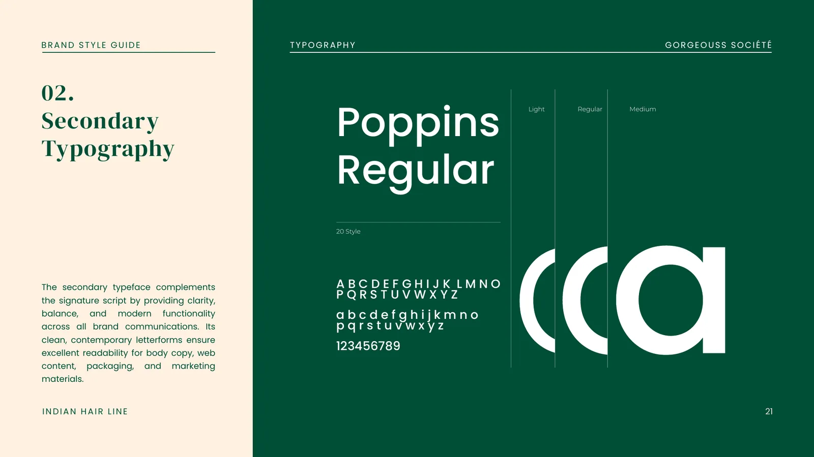 Gorgeouss Société brand style guide, page 21