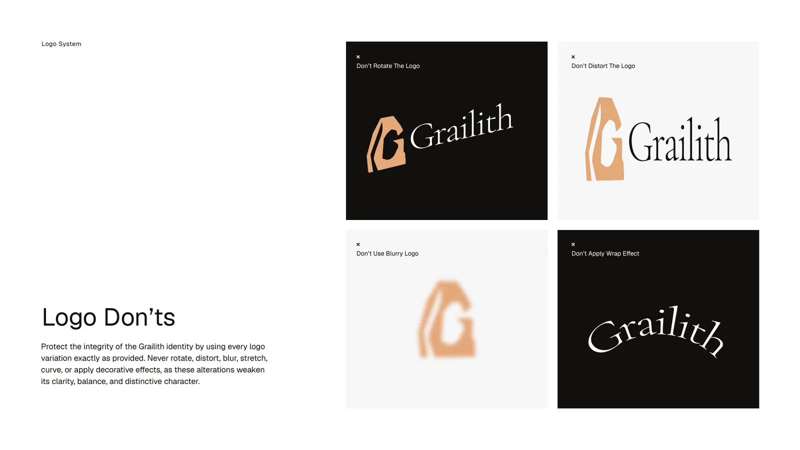 Grailith brand style guide, page 17