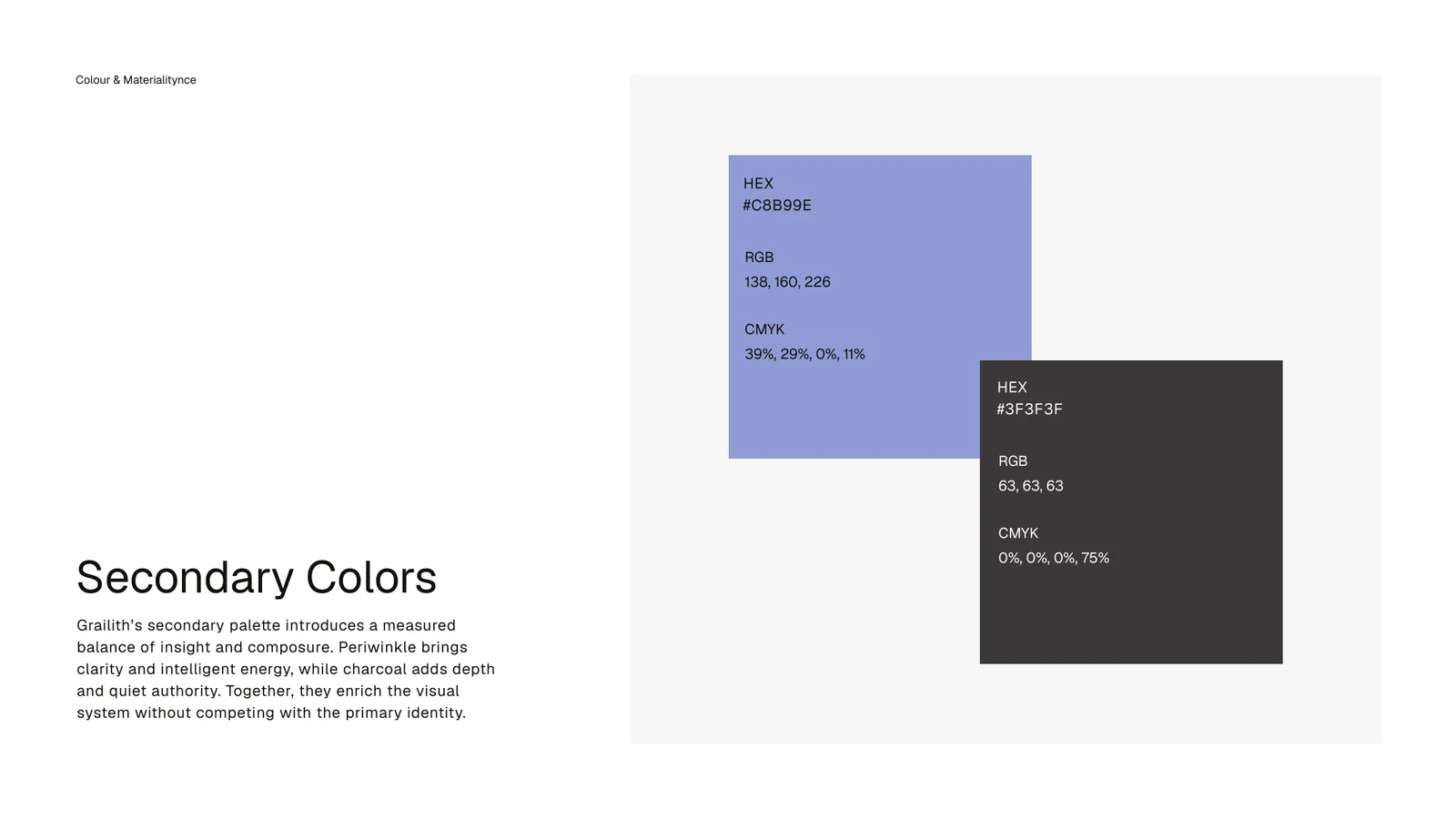 Grailith brand style guide, page 25