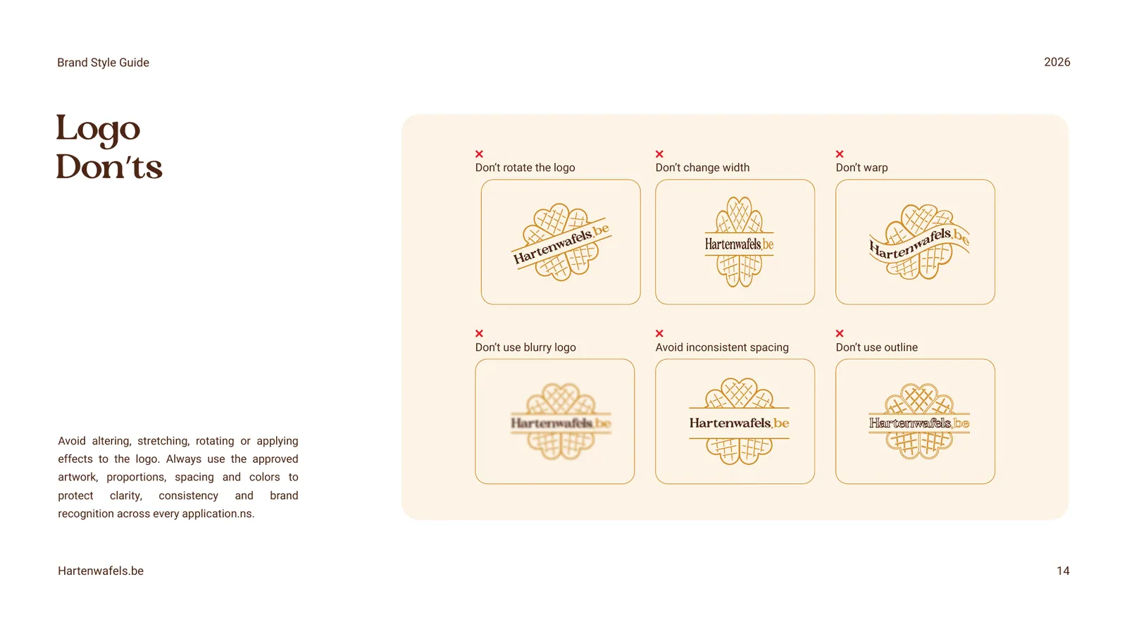 Hartenwafels brand style guide, page 14