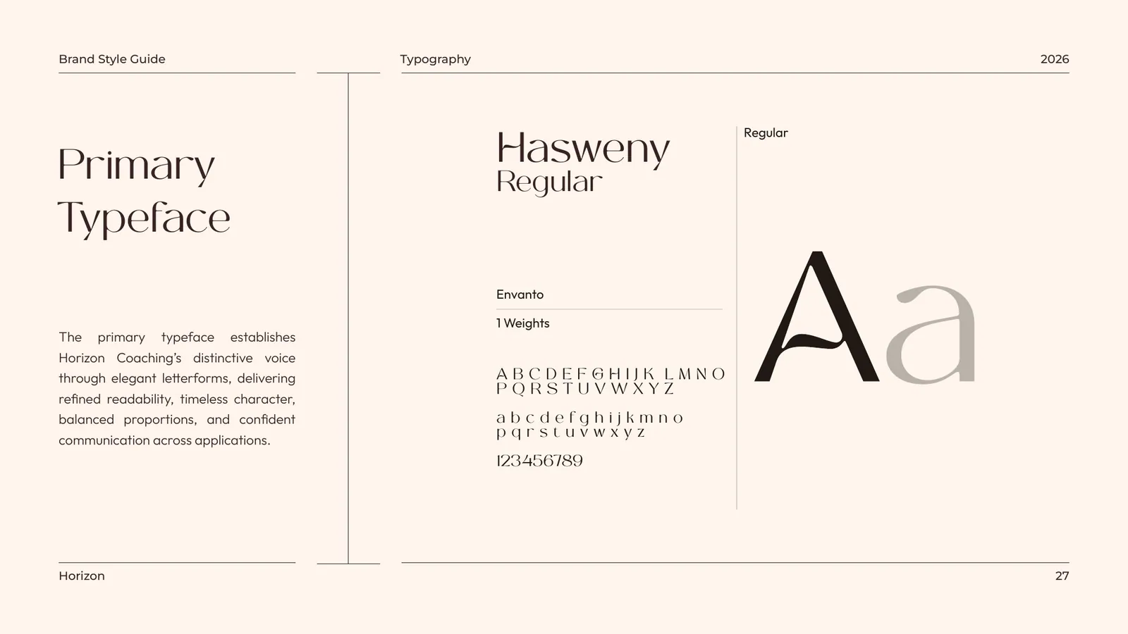 Horizon brand style guide, page 27