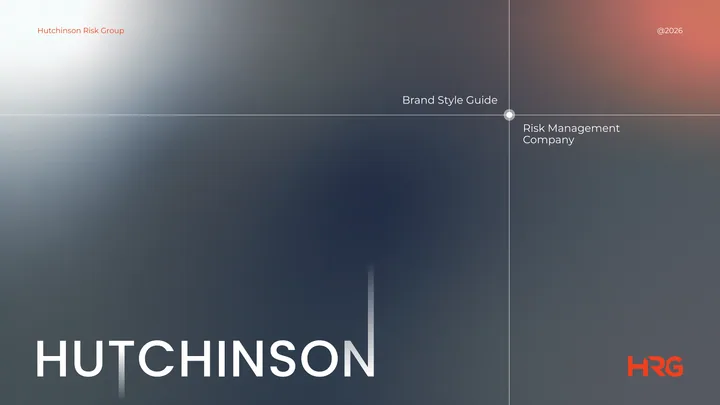 Hutchinson Risk Group brand style guide cover