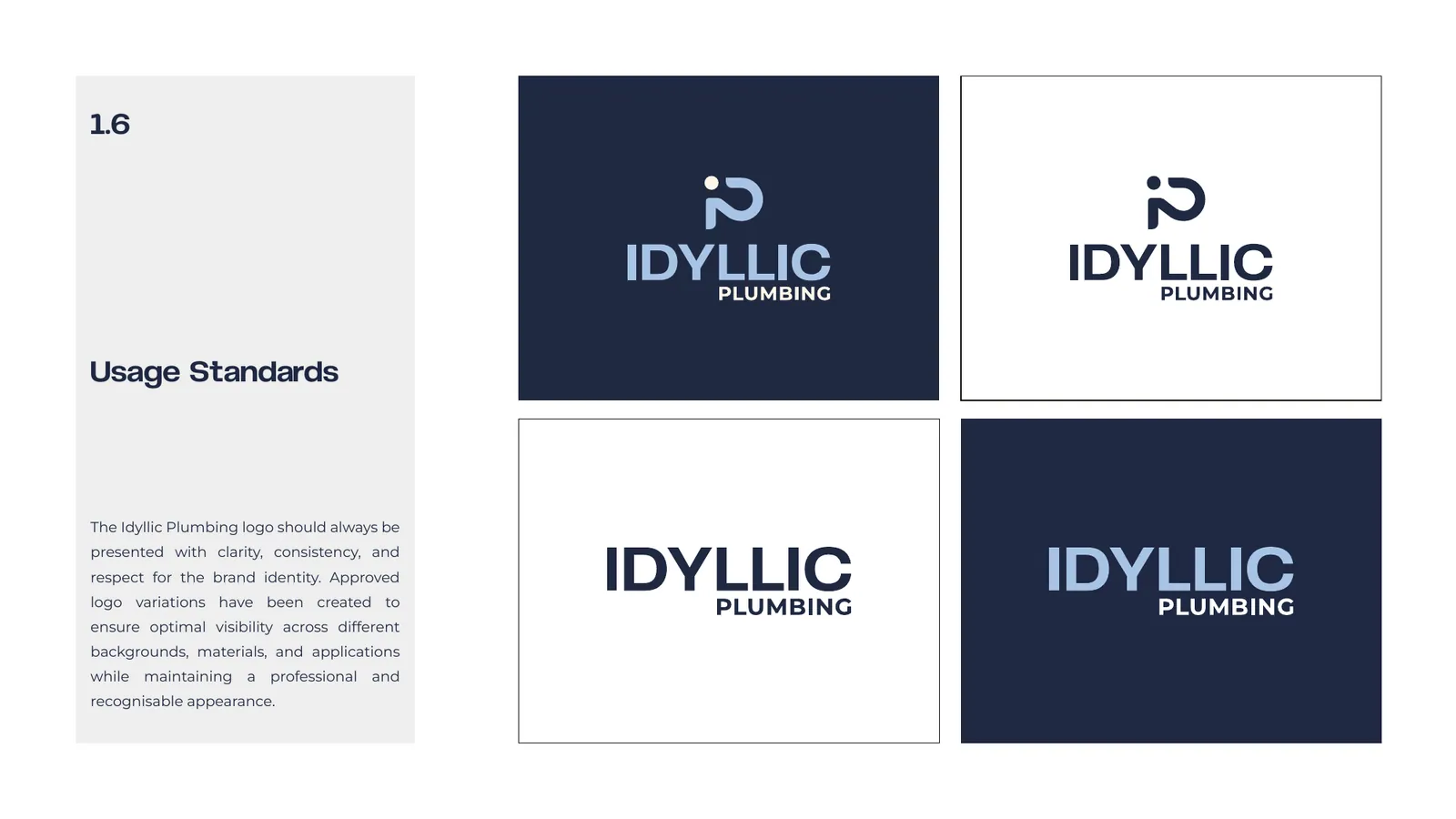 Idyllic Plumbing brand style guide, page 13