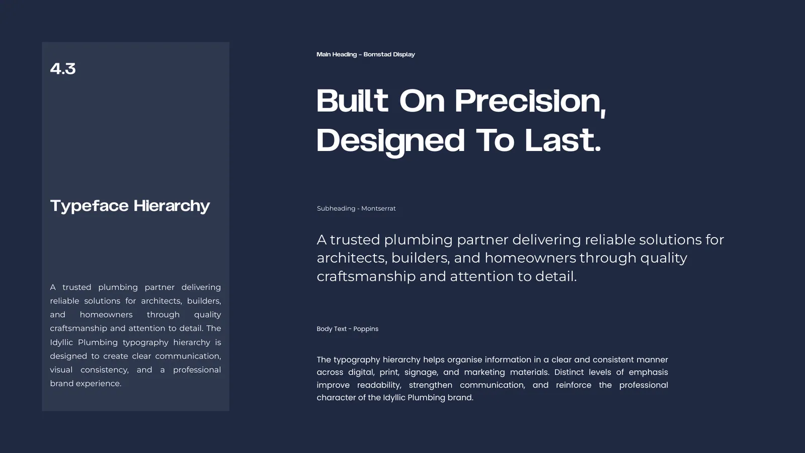 Idyllic Plumbing brand style guide, page 26