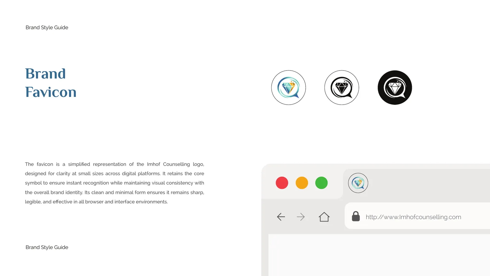 Imhof Counselling brand style guide, page 12