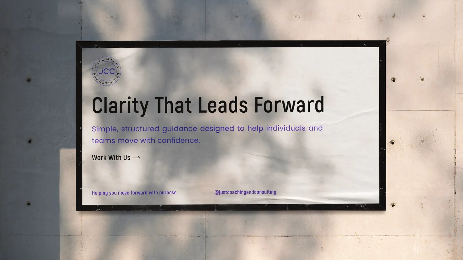 Just Coaching and Consulting brand style guide, page 34