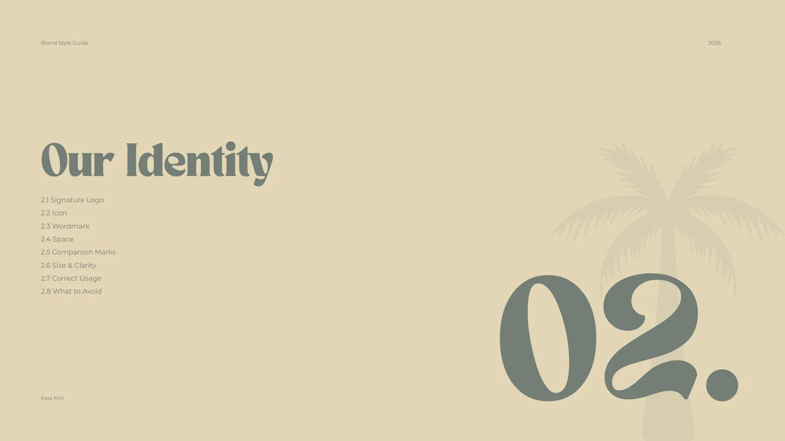 Kaia Kini brand style guide, page 8