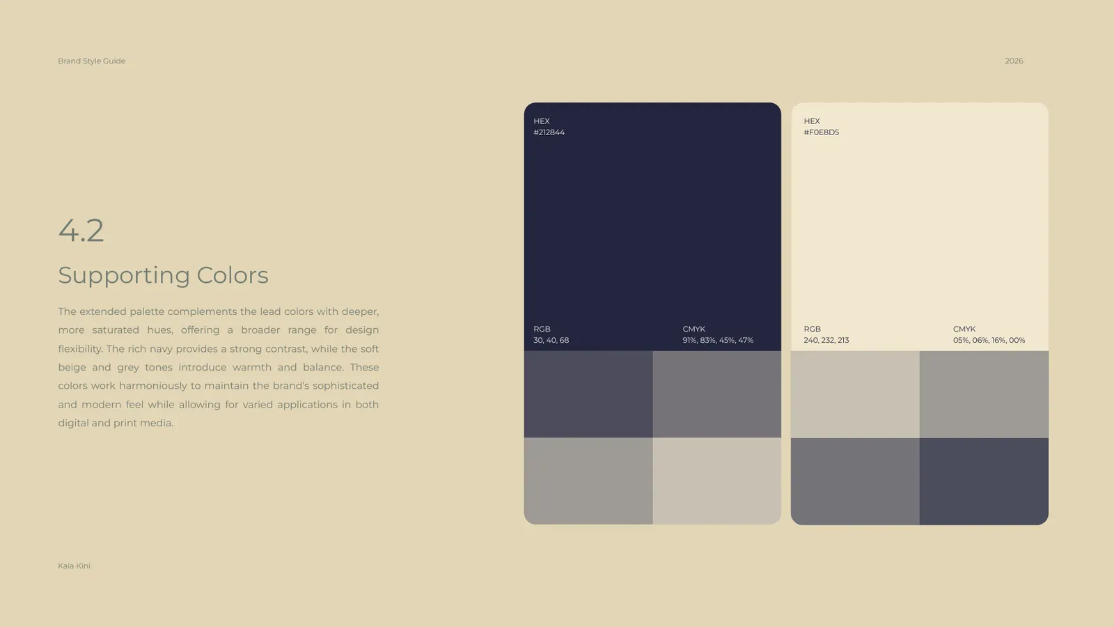 Kaia Kini brand style guide, page 26