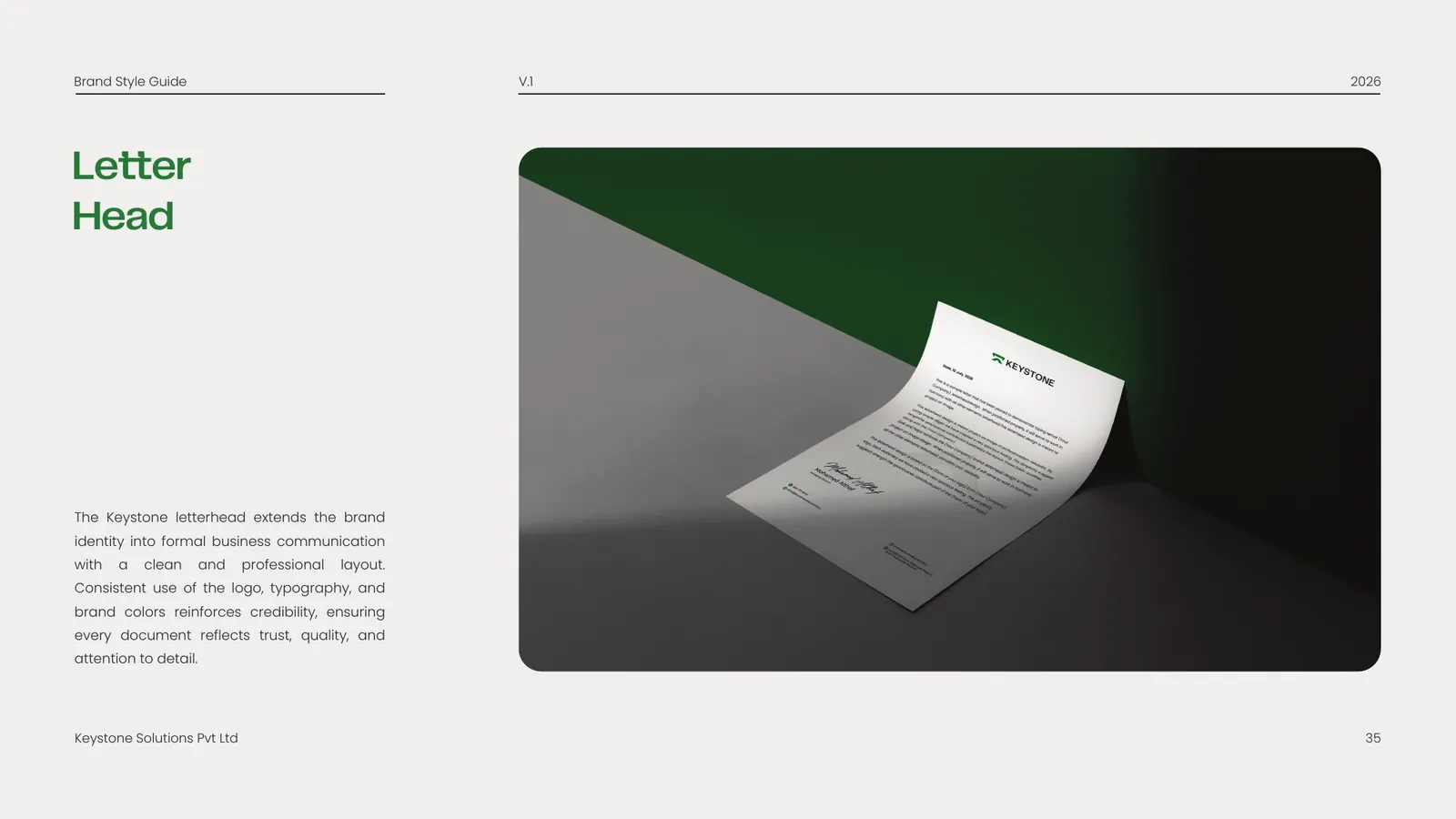 Keystone Solutions Pvt Ltd brand style guide, page 35