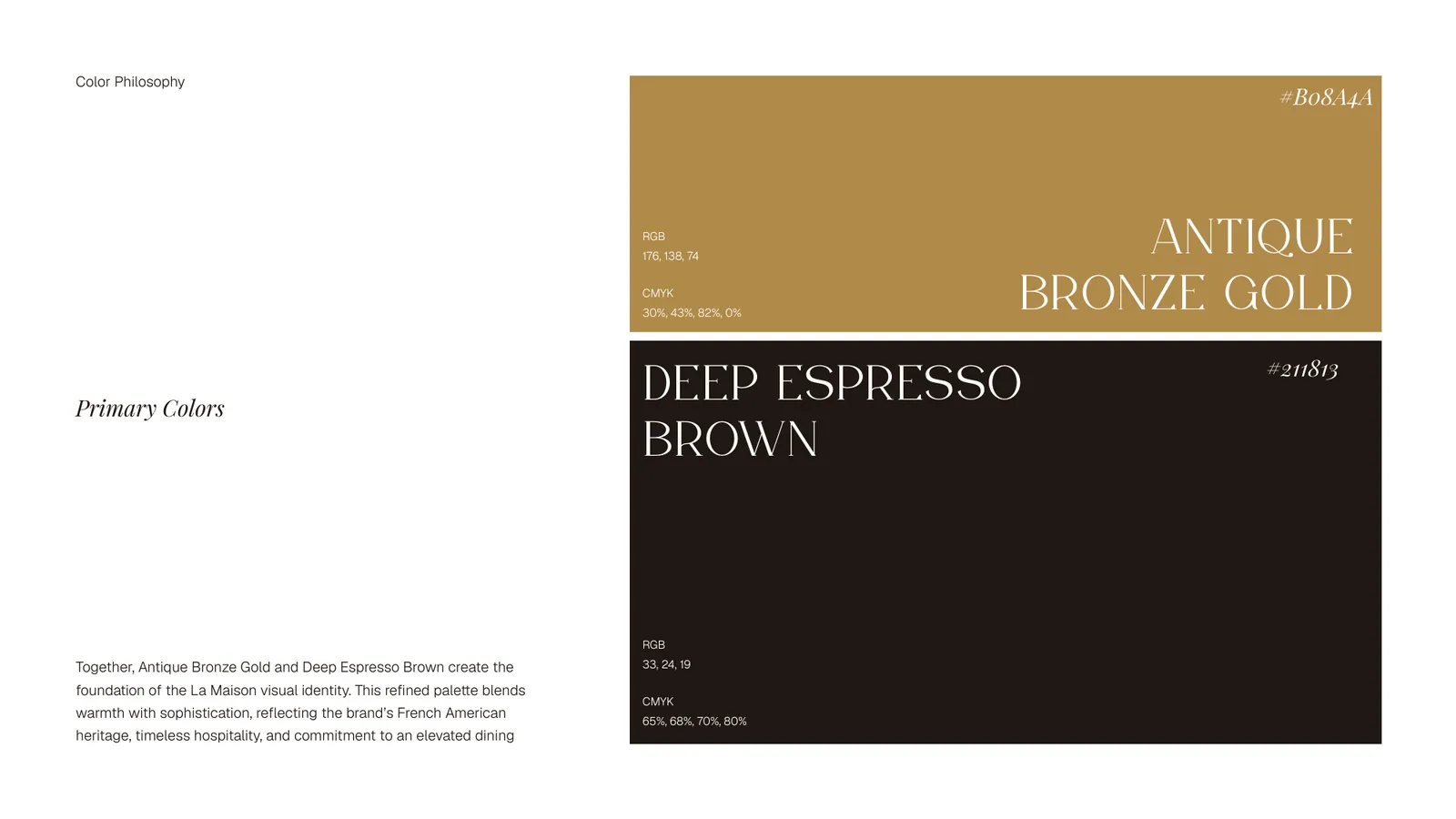 La Maison brand style guide, page 23