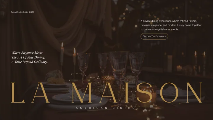 La Maison brand style guide cover