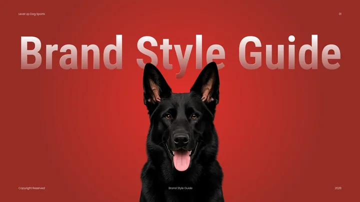 Level Up Dog Sports brand style guide cover