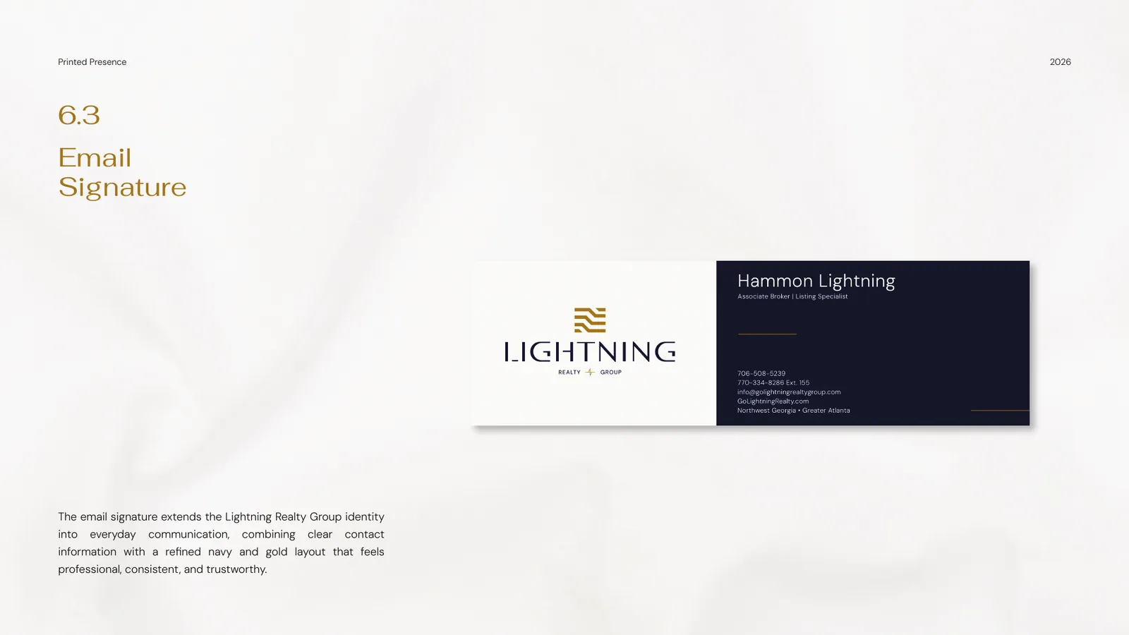 Lightning Realty Group brand style guide, page 34