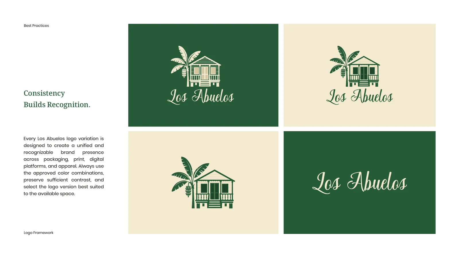 Los Abuelos brand style guide, page 15