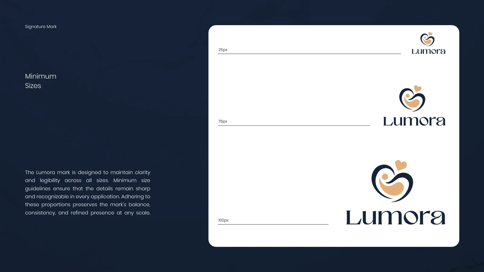 LUMORA brand style guide, page 14