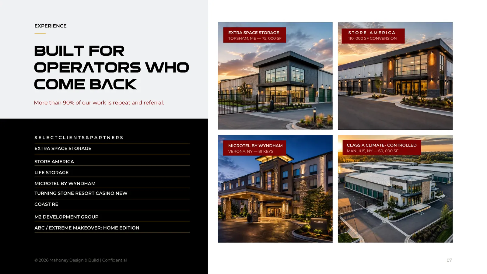Mahoney Design & Build pitch deck, page 7