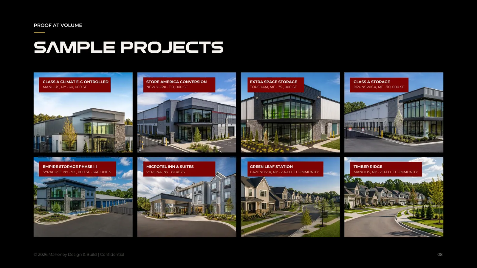 Mahoney Design & Build pitch deck, page 8