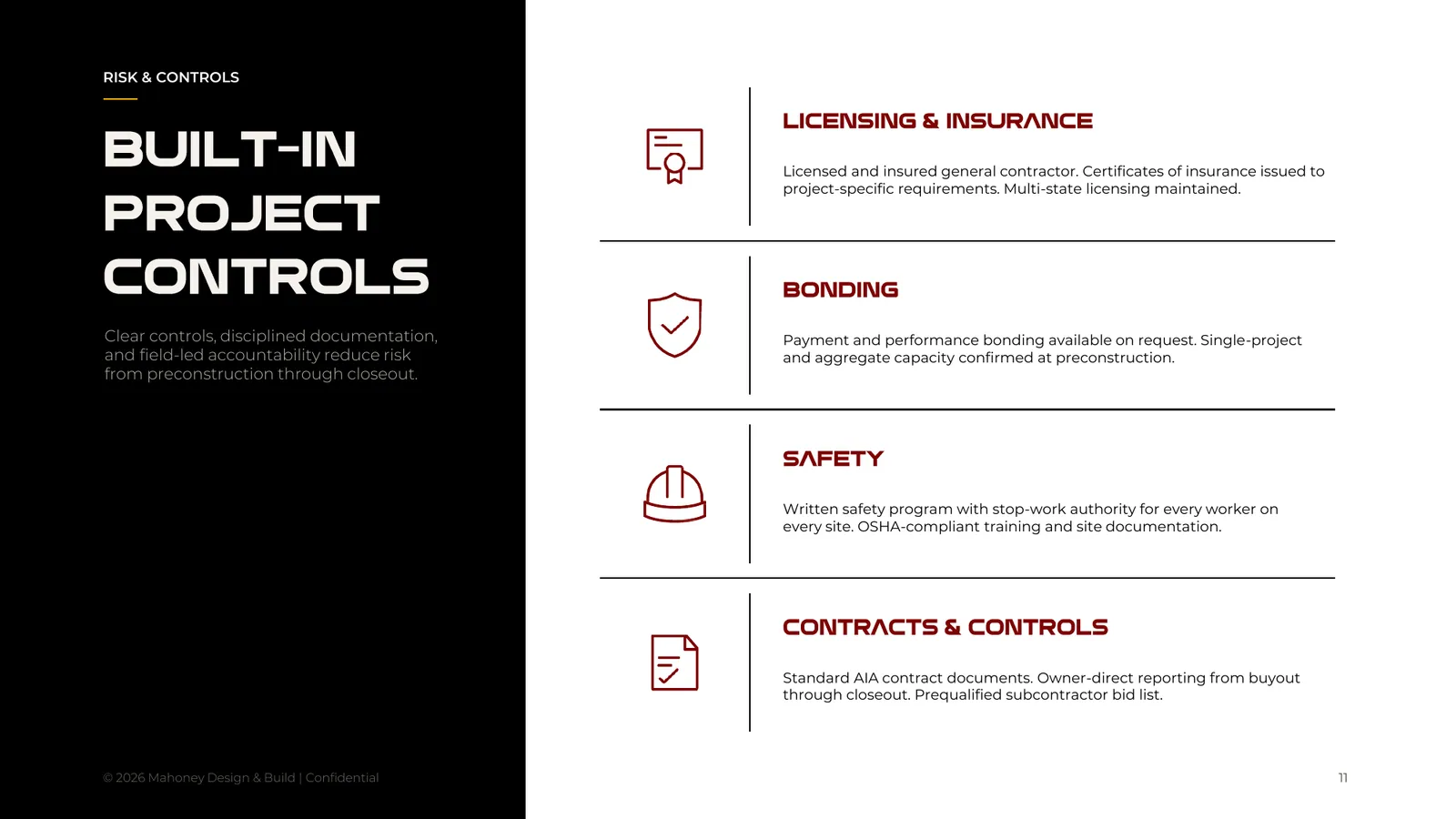 Mahoney Design & Build pitch deck, page 11