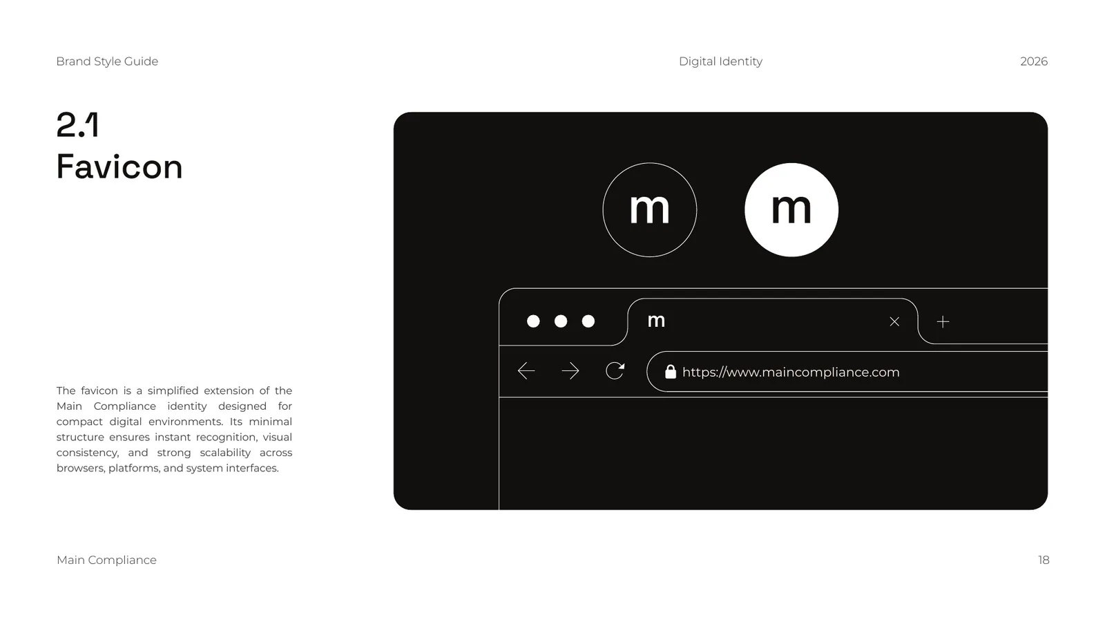 Main Compliance brand style guide, page 18