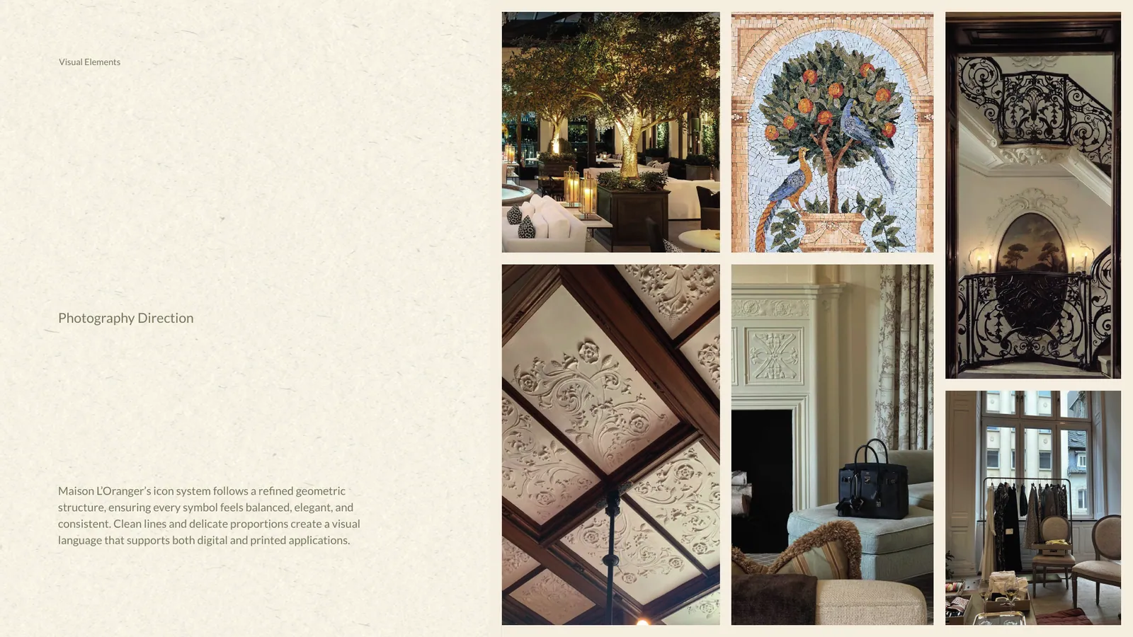 Maison l'Oranger brand style guide, page 40