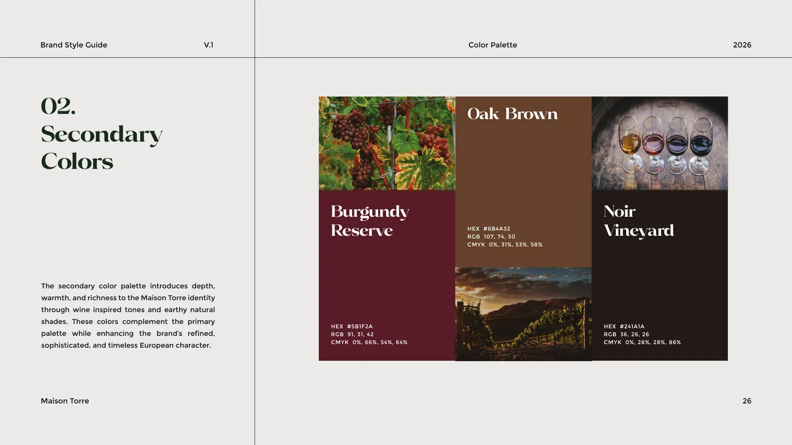 Maison Torre brand style guide, page 26