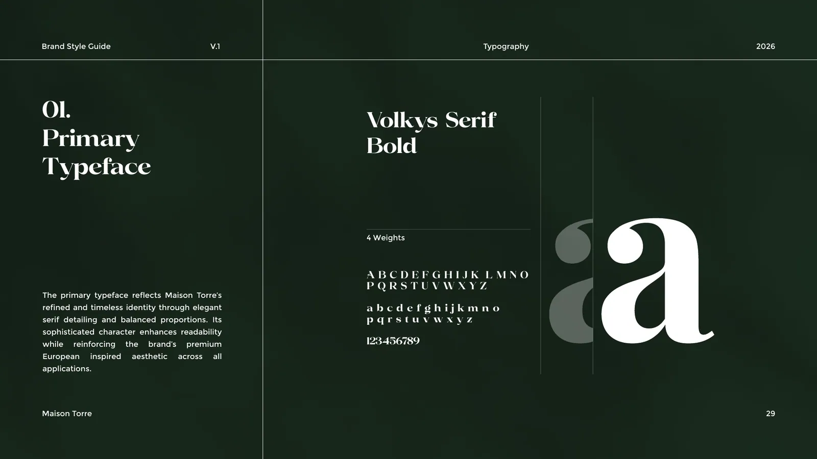 Maison Torre brand style guide, page 29