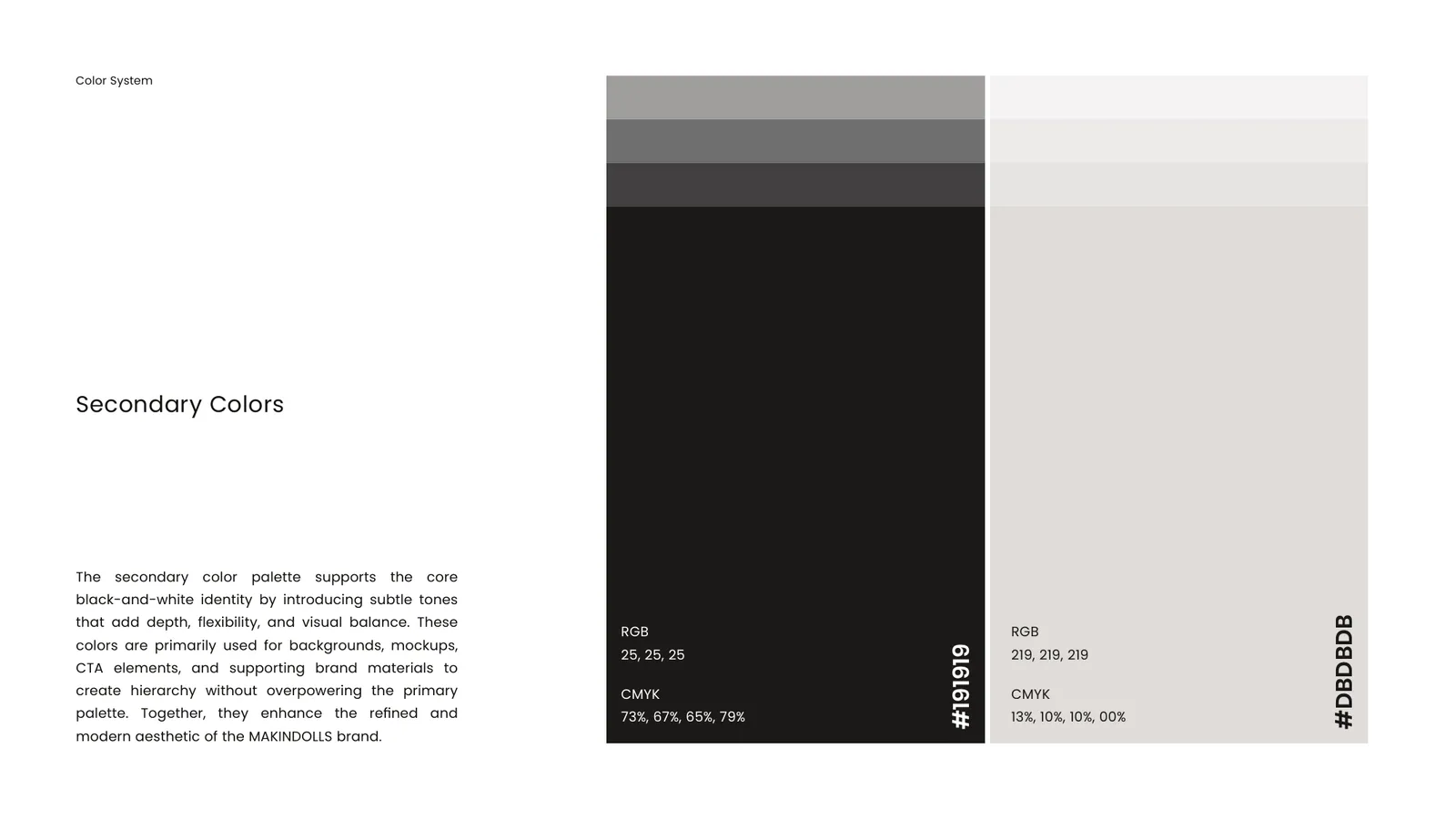 Makindolls brand style guide, page 23