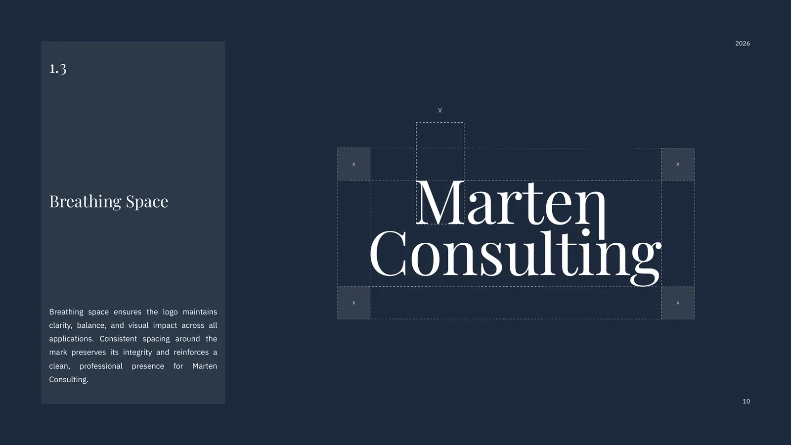 Marten Consulting brand style guide, page 10
