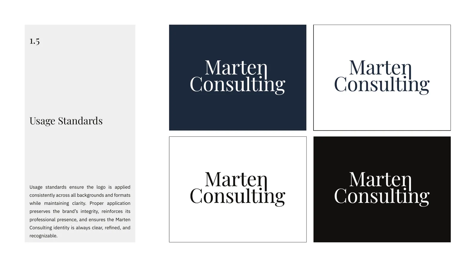 Marten Consulting brand style guide, page 12