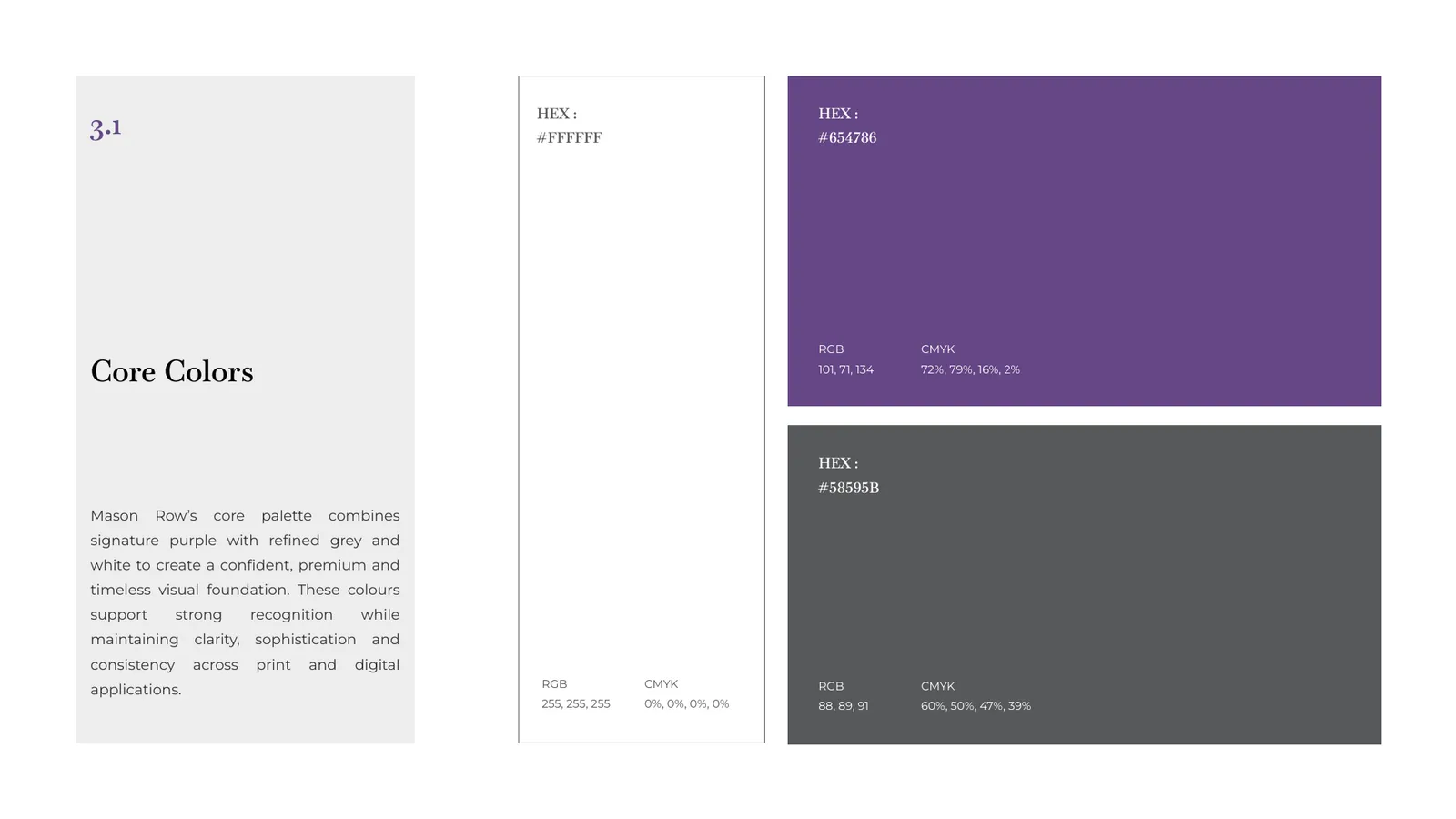 Mason Row brand style guide, page 21