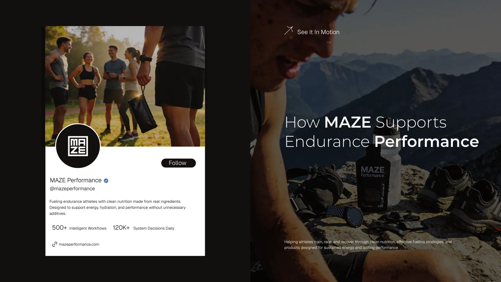 MAZE Performance brand style guide, page 20