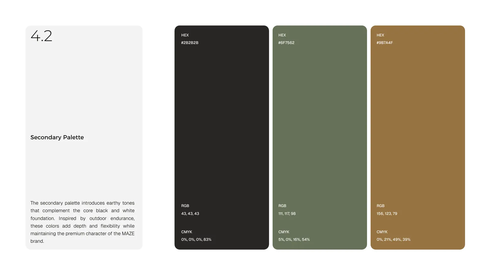 MAZE Performance brand style guide, page 26