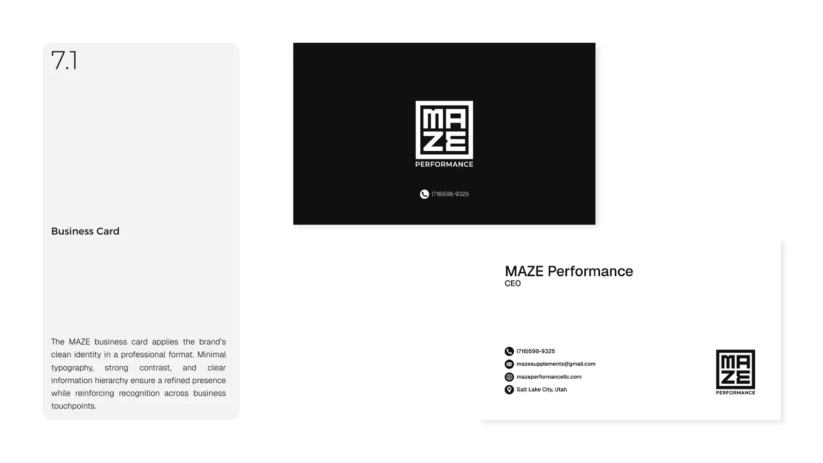 MAZE Performance brand style guide, page 36