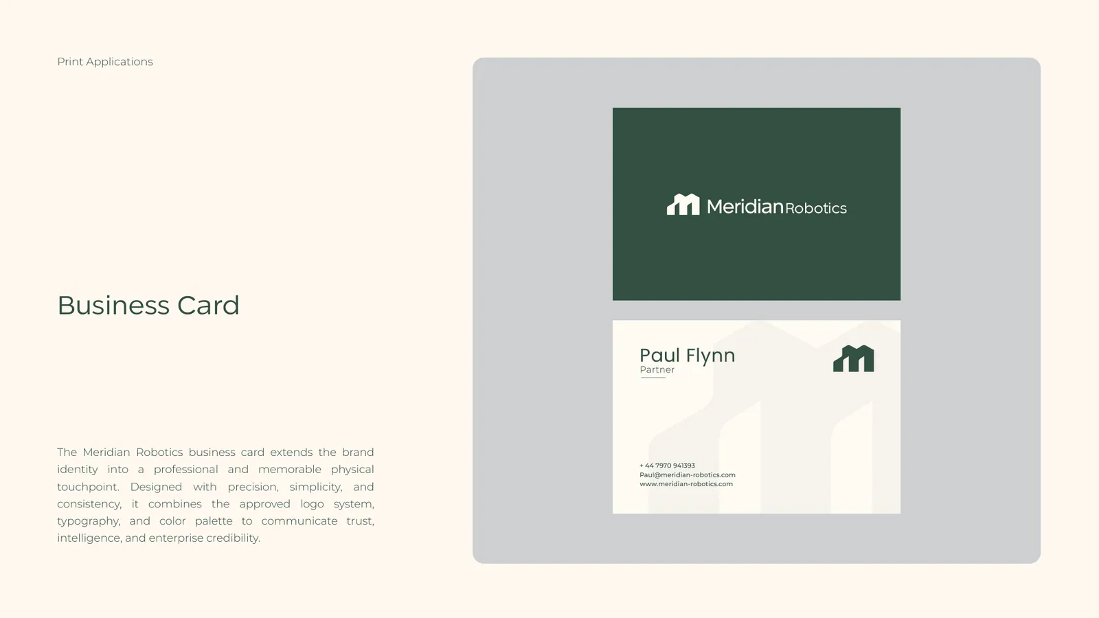 Meridian Robotics brand style guide, page 35