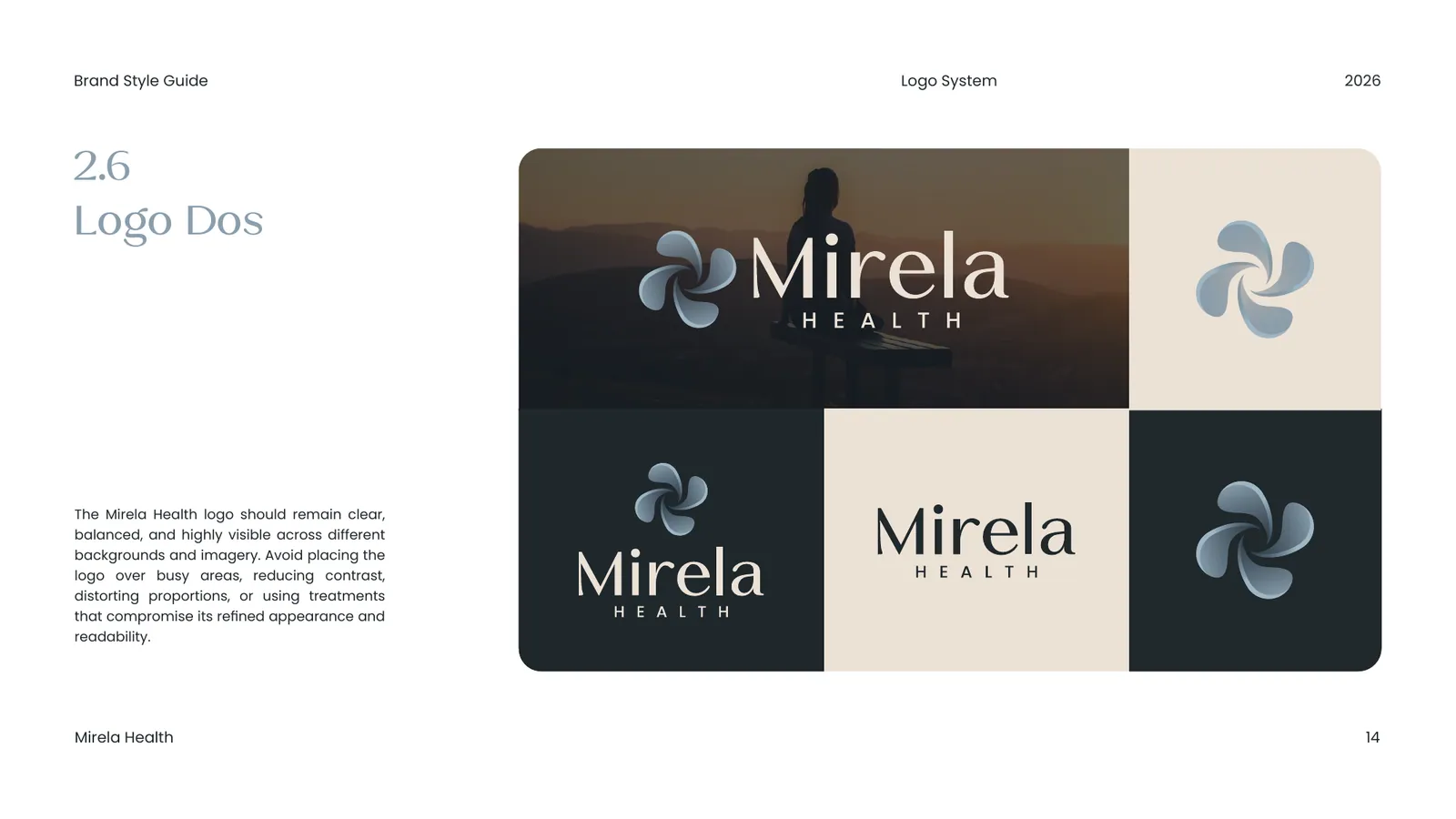 Mirela Health brand style guide, page 14