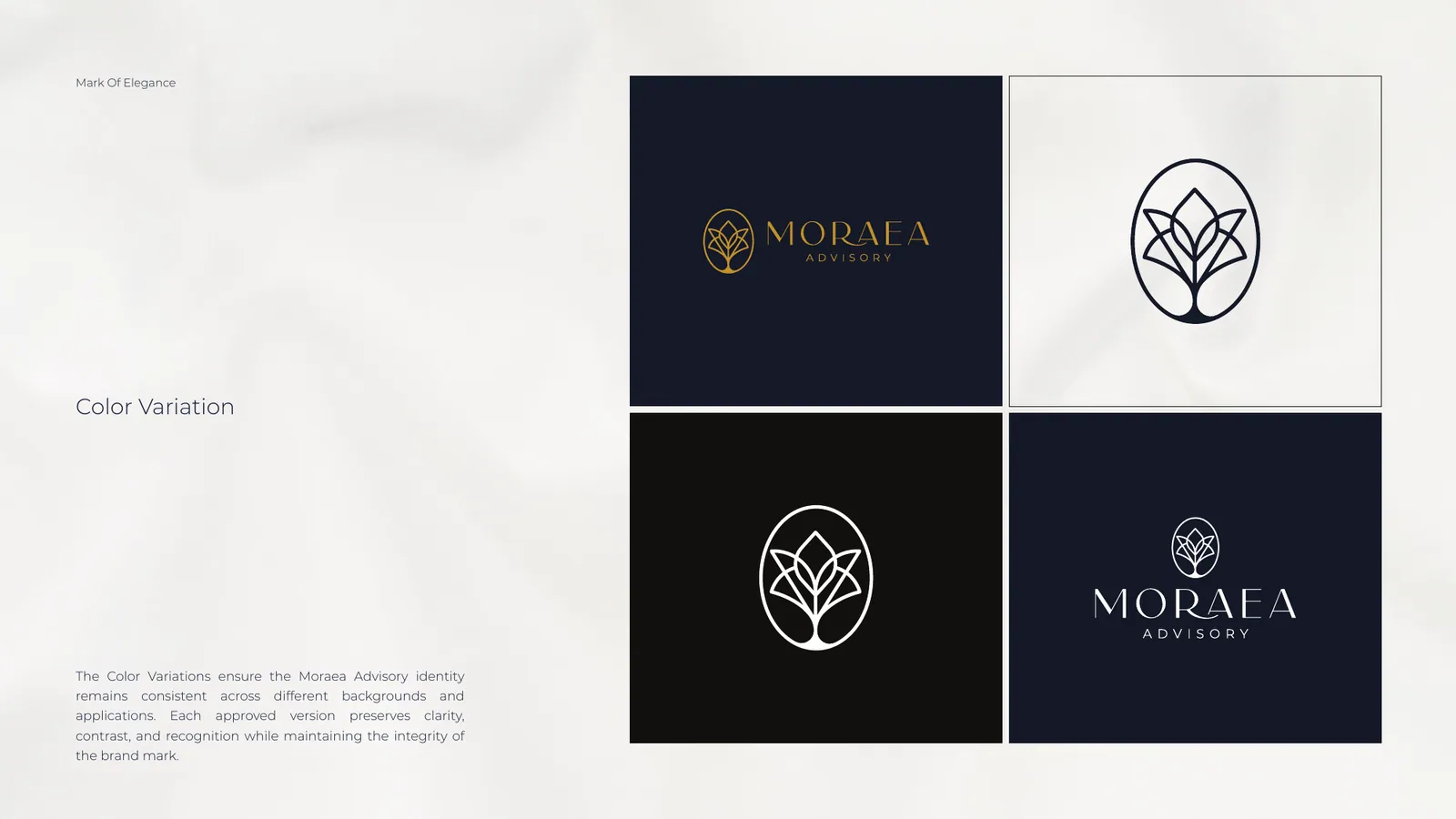 Moraea Advisory brand style guide, page 16