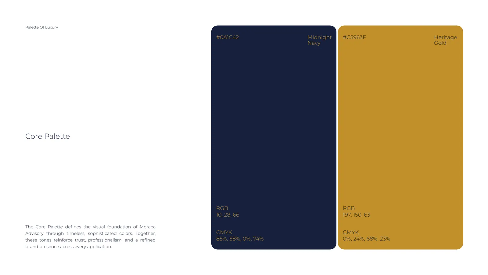 Moraea Advisory brand style guide, page 24