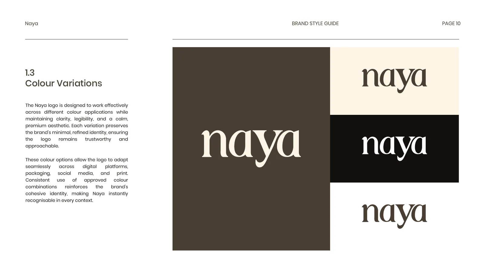 Naya brand style guide, page 10