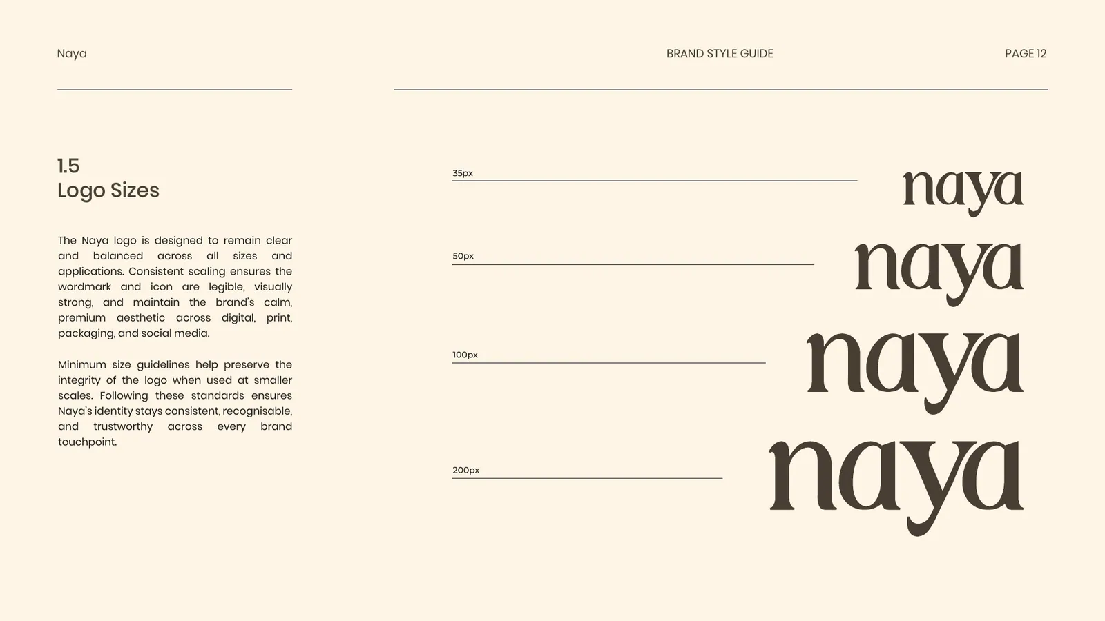 Naya brand style guide, page 12