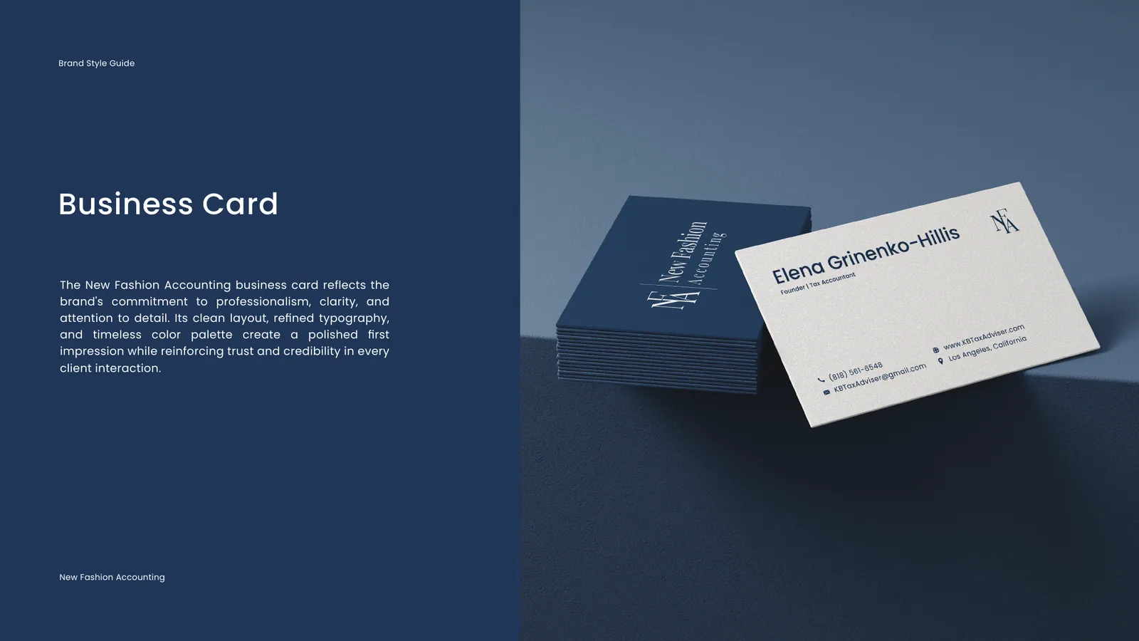New Fashion Accounting brand style guide, page 32